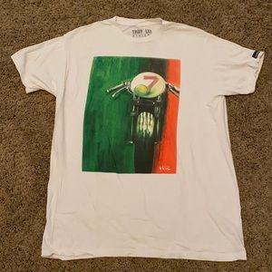 New without tags white T-shirt with motorcycle